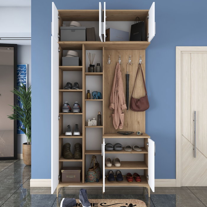 Hanah Home Soporte de Entrada EA120 - 2763 Nogal y Blanco